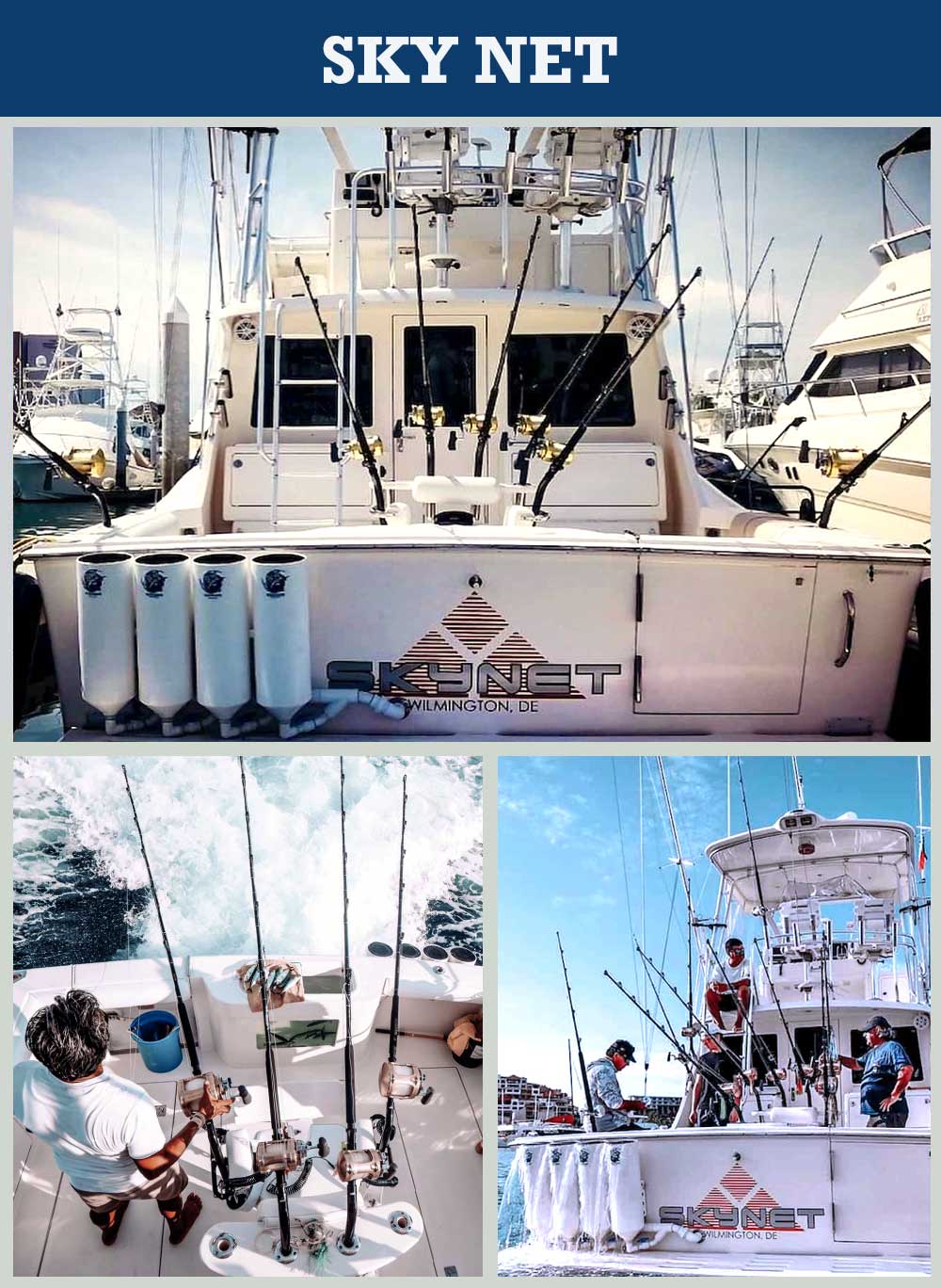 Cabo charter fishing boat, Sky Net, Pochos